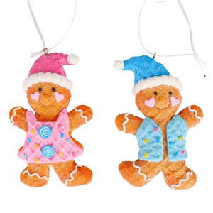 4.125"H DOUGH GINGERBREAD ORNA - Keuze uit 2 kleuren