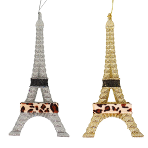 6" LEOPARD EIFFEL TOWER ORNAMENT - Keuze uit 2 kleuren