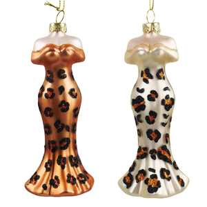 5.375" LEOPARD LADY DRESS ORNAMENT - Keuze uit 2 kleuren