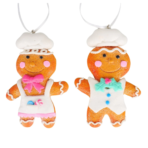 4.375"H DOUGH GINGERBREAD CHEF ORNA - Keuze uit 2 kleuren