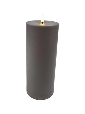 Mansion - LED grey outdoor candle 10*25