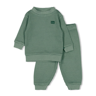 Feetje Wafelpyjama - Family Limited Edition - Zeegroen