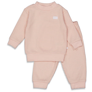 Feetje Pyjama wafel - Oud roze (maat 56 t/m 86)