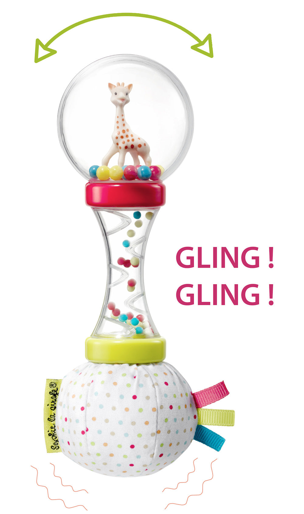 Sophie de giraf zachte maracas rammelaar in witte geschenkdoos