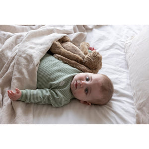 Feetje Pyjama wafel - Groen melange (maat 56 t/m 86)
