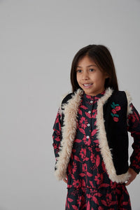 Jubel Omkeerbaar gilet suède look teddy - Girls Club