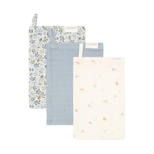 Little Dutch Washandjes set hydrofiel Forest Friends