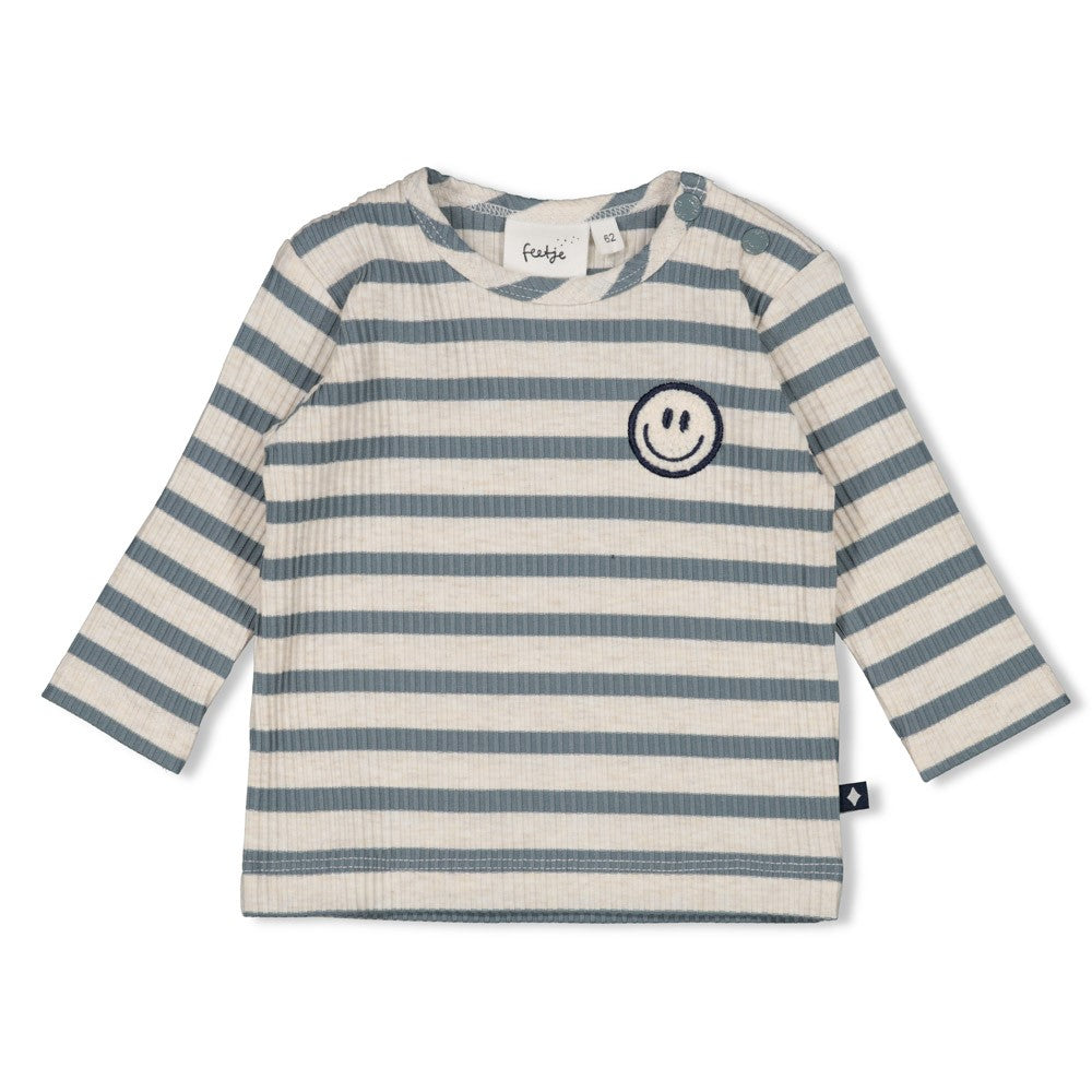 Feetje Longsleeve rib met streep -  Let's Go!