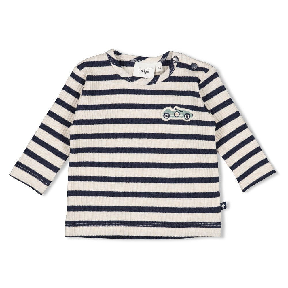 Feetje Longsleeve rib met streep -  Let's Go!