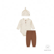 Afbeelding in Gallery-weergave laden, Dirkje 2 pce babysuit + hat organic cotton Brown