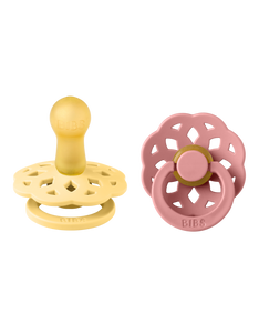 BIBS BOHEME speen latex 2 pack - Pale Butter/Dusty Pink