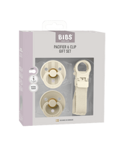 Afbeelding in Gallery-weergave laden, BIBS Colour Pacifier &amp; Loop Clip Gift Set Latex Size 1 Ivory