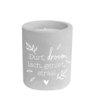 Afbeelding in Gallery-weergave laden, Cement candle - Durf, droom...