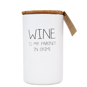 SOJAKAARS - WINE IS MY PARTNER IN CRIME - GEUR: FRESH COTTON