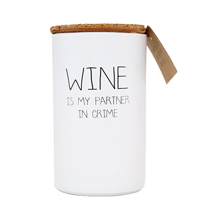 SOJAKAARS - WINE IS MY PARTNER IN CRIME - GEUR: FRESH COTTON