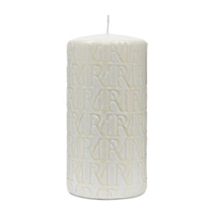 Riviera Maison - RM Monogram Pillar Candle white 9,5x19