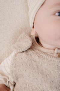 Little Dutch Gebreid boxpakje Soft Beige Melee