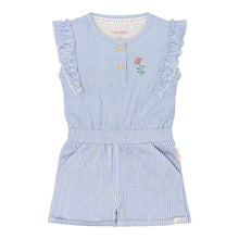 Afbeelding in Gallery-weergave laden, Little Dutch - Toddler girls Summer 26 - Kort tuinpak Denim Blue Stripe