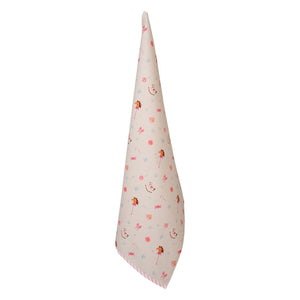 Theedoek 50x70 cm Beige Roze Katoen Hobbelpaard Keukenhanddoek