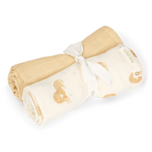 Afbeelding in Gallery-weergave laden, Little Dutch - Swaddle set - Geel - 70x70 cm - Safari Leo