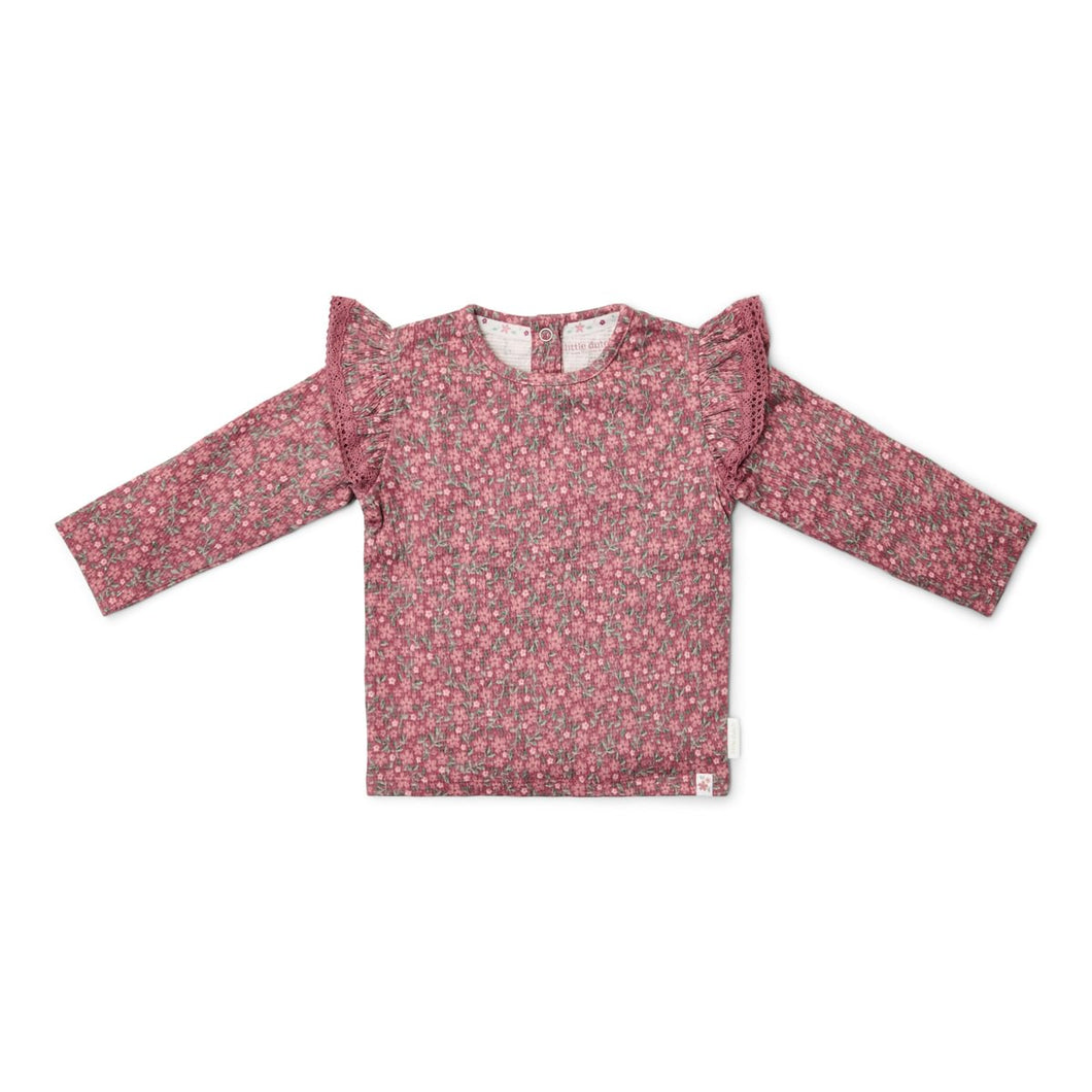 Little Dutch T- shirt lange mouw Rouge Flower