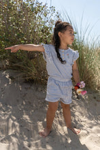 Afbeelding in Gallery-weergave laden, Little Dutch - Toddler girls Summer 26 - Kort tuinpak Denim Blue Stripe