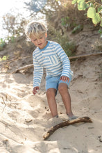 Afbeelding in Gallery-weergave laden, Little Dutch - Toddler boys Summer 26 - T- shirt lange mouw Steel Blue stripe