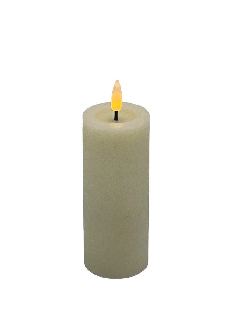 Mansion - Led Pillar Candle 5*12.5cm Pearled Ivory