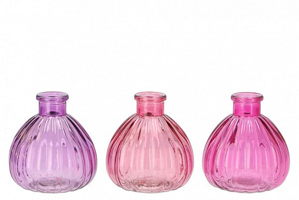 Karakum pretty pink glass bottle 9x9x10cm