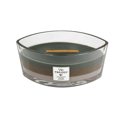 WoodWick Cosy Cabin Trilogy HearthWick Flame Ellipse Candle