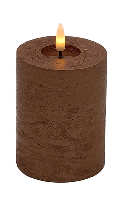 Mansion - Led Pillar Candle Copper Metallic 7.5*10cm