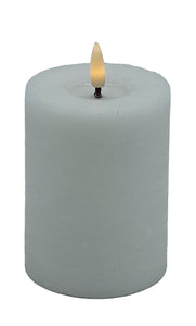 Mansion - Led Pillar Candle White Rustic 7.5*10cm