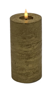 Mansion - Led Pillar Candle Gold Metallic 7.5*15cm