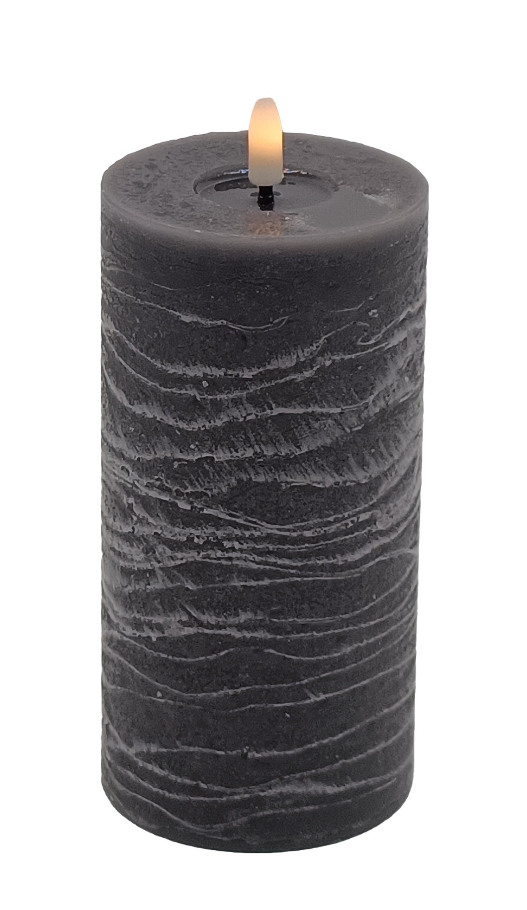 Mansion - Led Pillar Candle Grey Rustic 7.5*15cm