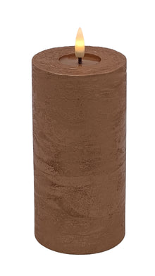 Mansion - Led Pillar Candle Copper Metallic 7.5*15cm
