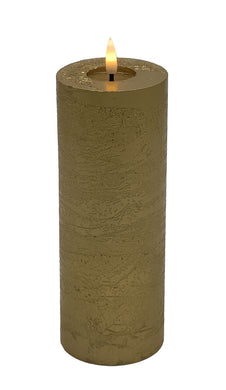 Mansion - Led Pillar Candle Gold Metallic 7.5*20cm