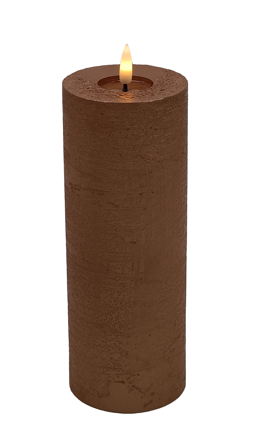 Mansion - Led Pillar Candle Copper Metallic 7.5*20cm