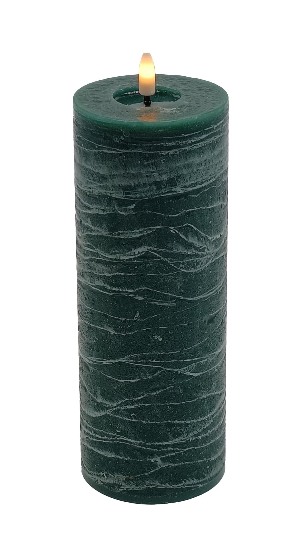 Mansion - Led Pillar Candle Green Rustic 7.5*20cm