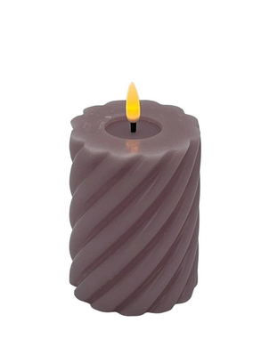 Mansion - Twisted Led Pillar Candle 7.5*10cm Lilac
