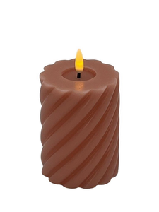 Mansion - Twisted Led Pillar Candle 7.5*10cm  Clay