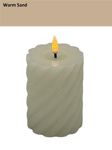 Mansion - Twisted Led Pillar Candle 7.5*10cm Warm Sand