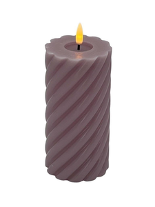 Mansion - Twisted Led Pillar Candle 7.5*15cm Lilac