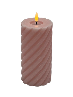 Mansion - Twisted Led Pillar Candle 7.5*15cm Pink Lotus