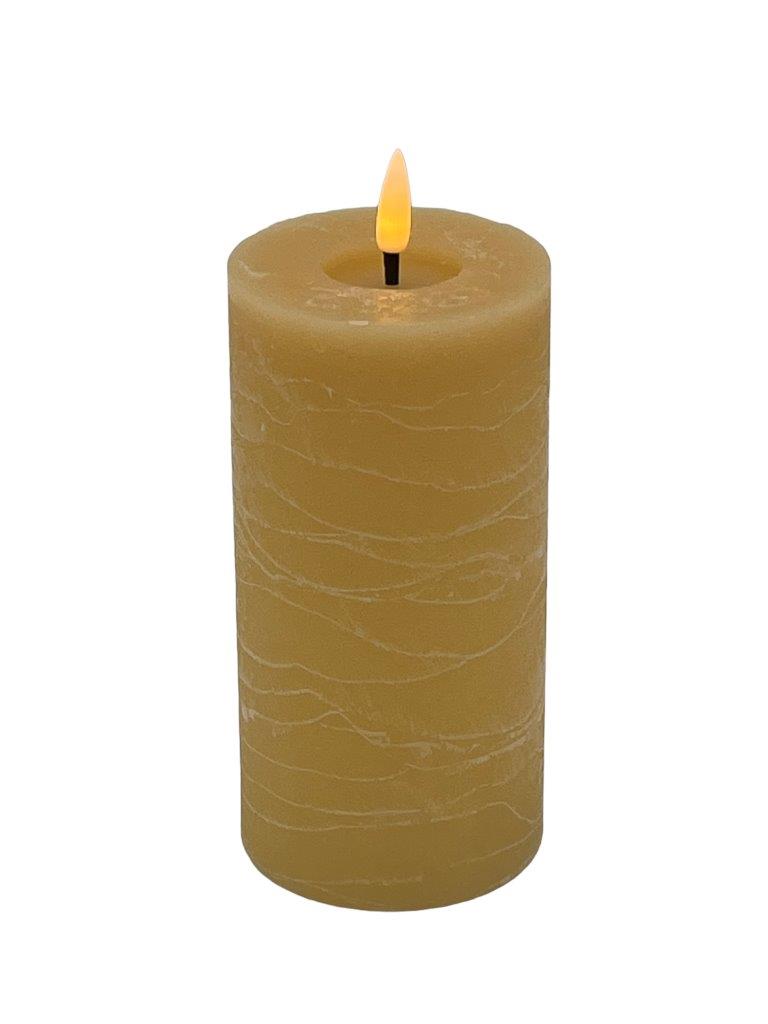 Mansion - Led Pillar Candle  7.5*15cm Sand