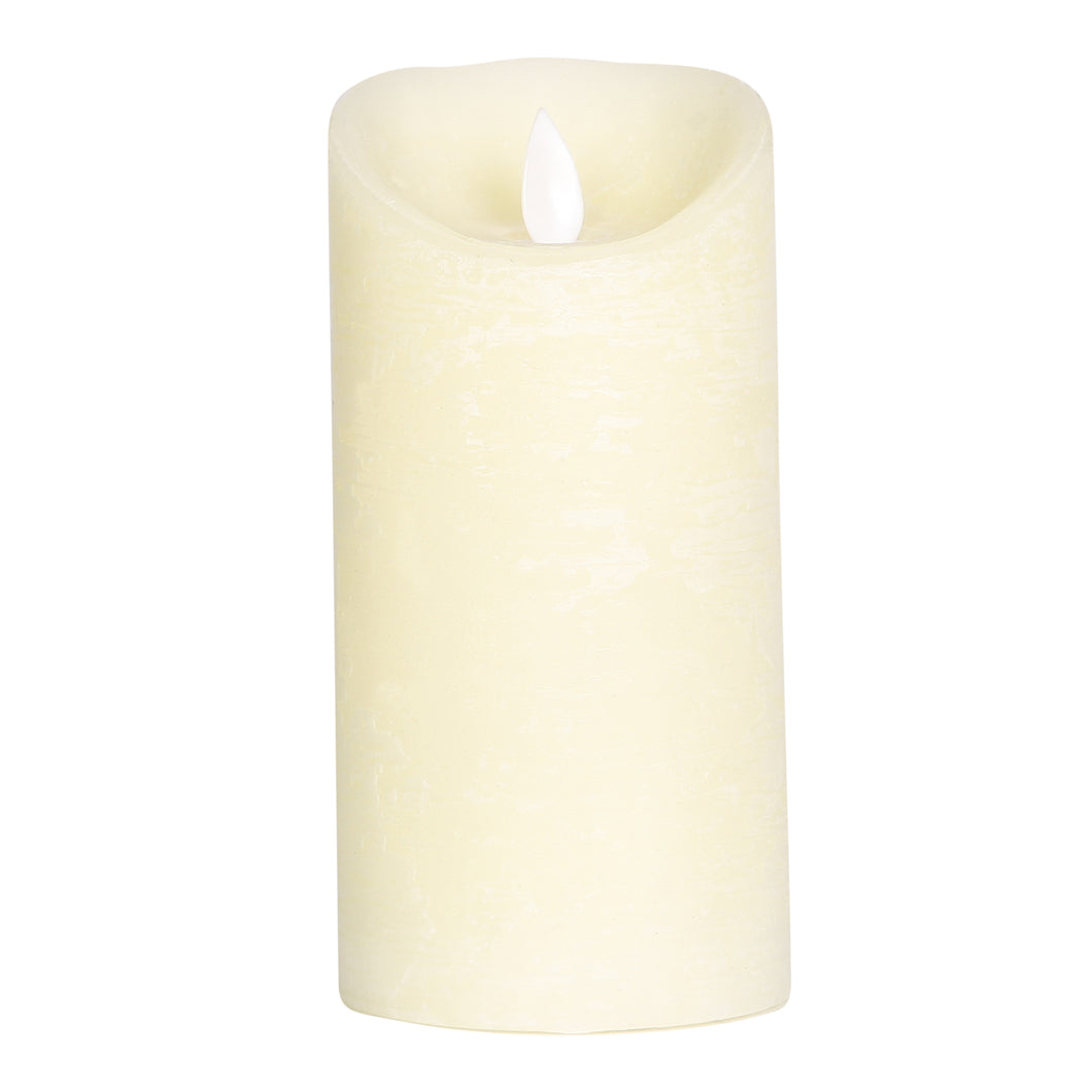 PTMD - LED light candle Rustic cream moveable flame 15x8