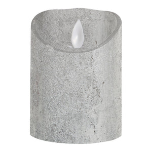 PTMD - LED Light Candle rustic silver moveable flame S