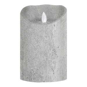 PTMD - LED Light Candle rustic silver moveable flame L