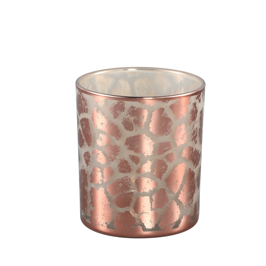 PTMD - Desiree Gold glass tealight giraffe print round S