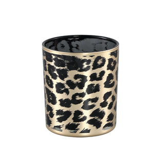 PTMD - Desiree Gold glass tealight cheetah print round S