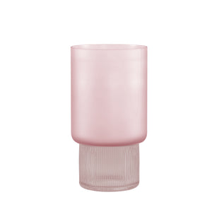 PTMD - Kandis Pink glass vase matt and ribbed round M